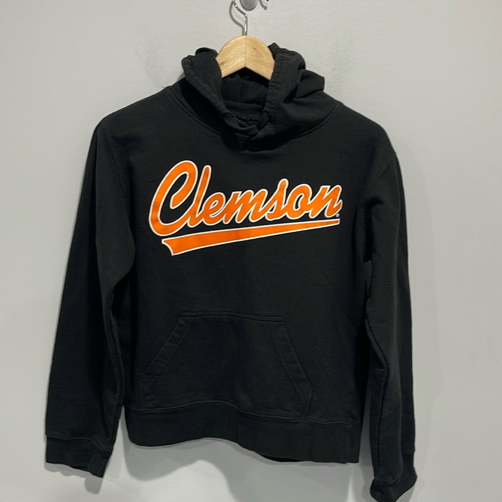 Boy’s size large Clemson University hoodie black with orange logo